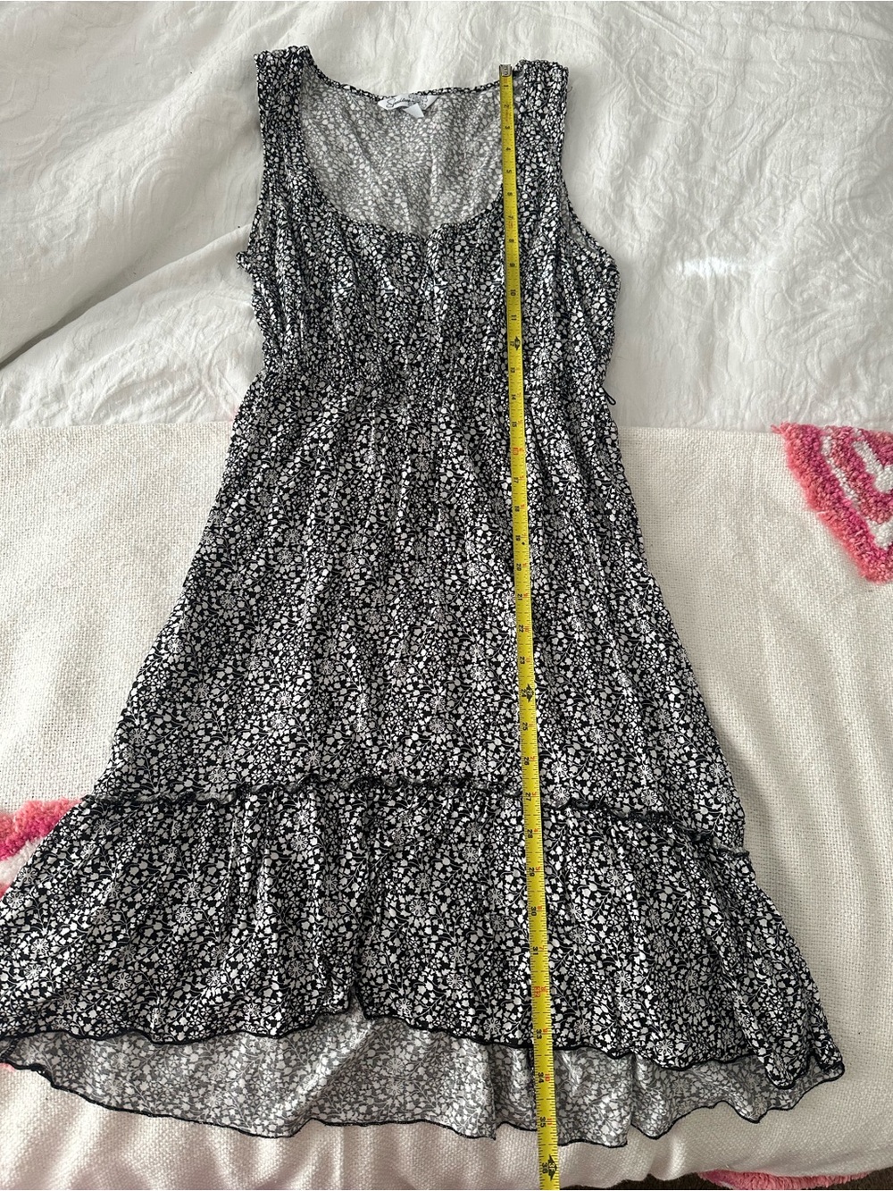 Speechless Black & White Floral Tiered Sundress